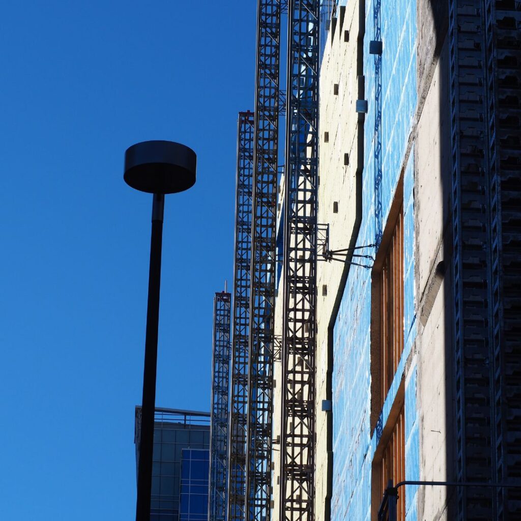 Photo of building under renovation in downtown Calgary